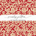 Red Damask Digital Paper, Floral Pattern, Seamless Texture, Scrapbook Paper, Fabric Design, Printable Background, Digital Download - Moore and Mountain