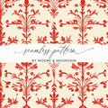 Red Damask Digital Paper, Seamless Pattern, Printable Scrapbook Paper, Vintage Style Texture, Digital Download, Commercial Use - Moore and Mountain