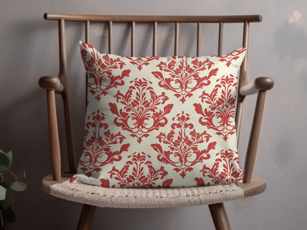 Red Floral Damask Vintage Pattern Design for Background Digital - Moore and Mountain