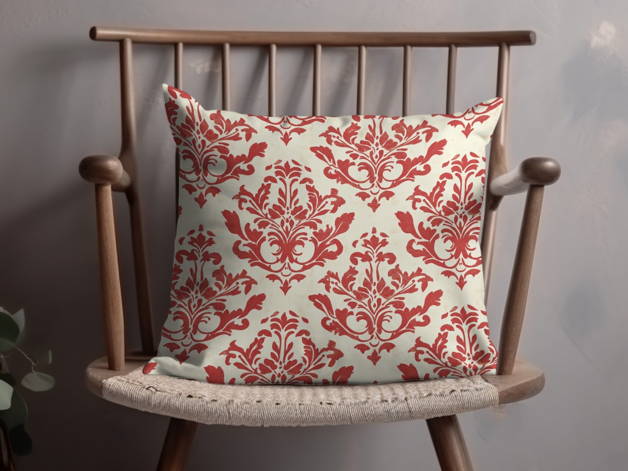 Red Floral Damask Vintage Pattern Design for Background Digital - Moore and Mountain