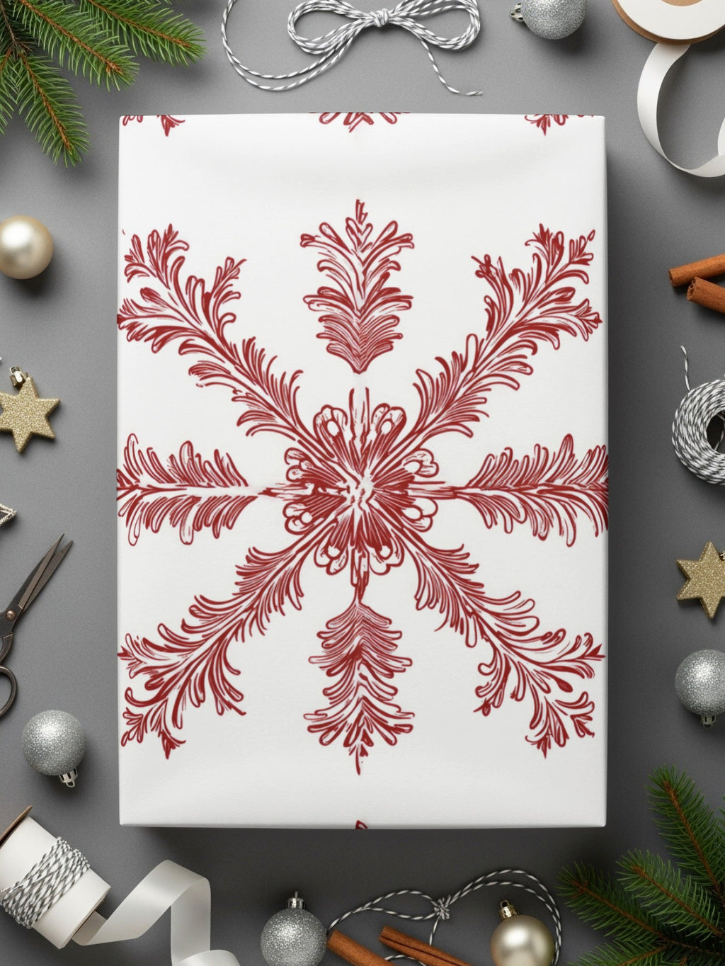 Red Floral Digital Paper, Seamless Pattern, Damask Digital Background, Scrapbook Paper, Printable Fabric Design, Digital Download - Moore and Mountain