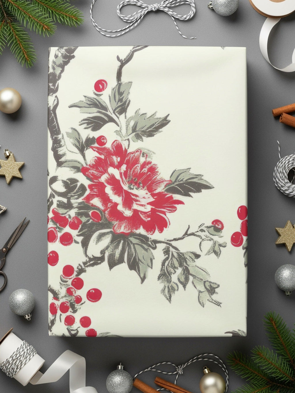 Red Floral Digital Paper, Seamless Pattern Design, Flower Printable Fabric, Trendy Background, Digital Download, Scrapbooking Supply - Moore and Mountain