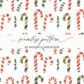 Red Green Candy Cane Digital Paper, Christmas Seamless Pattern, Holiday Scrapbook Paper, Festive Winter Background, Digital Download - Moore and Mountain