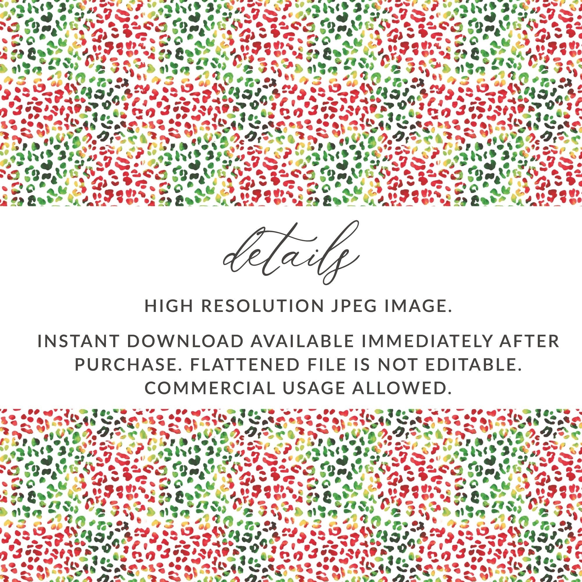 Red Green Leopard Spots Seamless Surface Pattern Design Digital Christmas Animal Print - Moore and Mountain