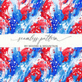 Red White Blue Digital Paper, Patriotic Seamless Pattern, Abstract Art Digital Download, July 4th Background, Scrapbook Paper - Moore and Mountain