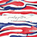 Red White Blue Digital Paper, Patriotic Seamless Pattern, Watercolor Abstract Fabric Design, 4th July Background, Scrapbook Digital - Moore and Mountain