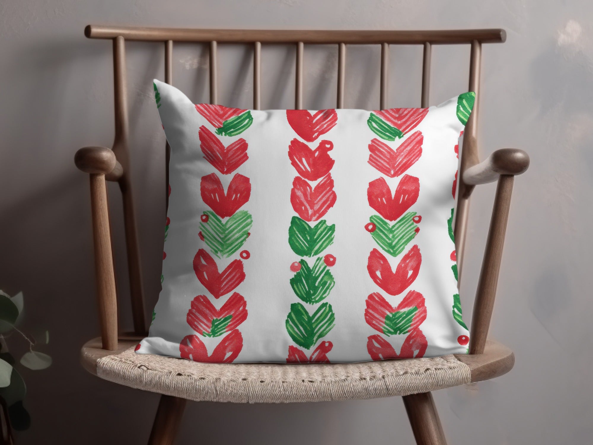 Red and Green Christmas Watercolor Seamless Pattern Digital - Moore and Mountain