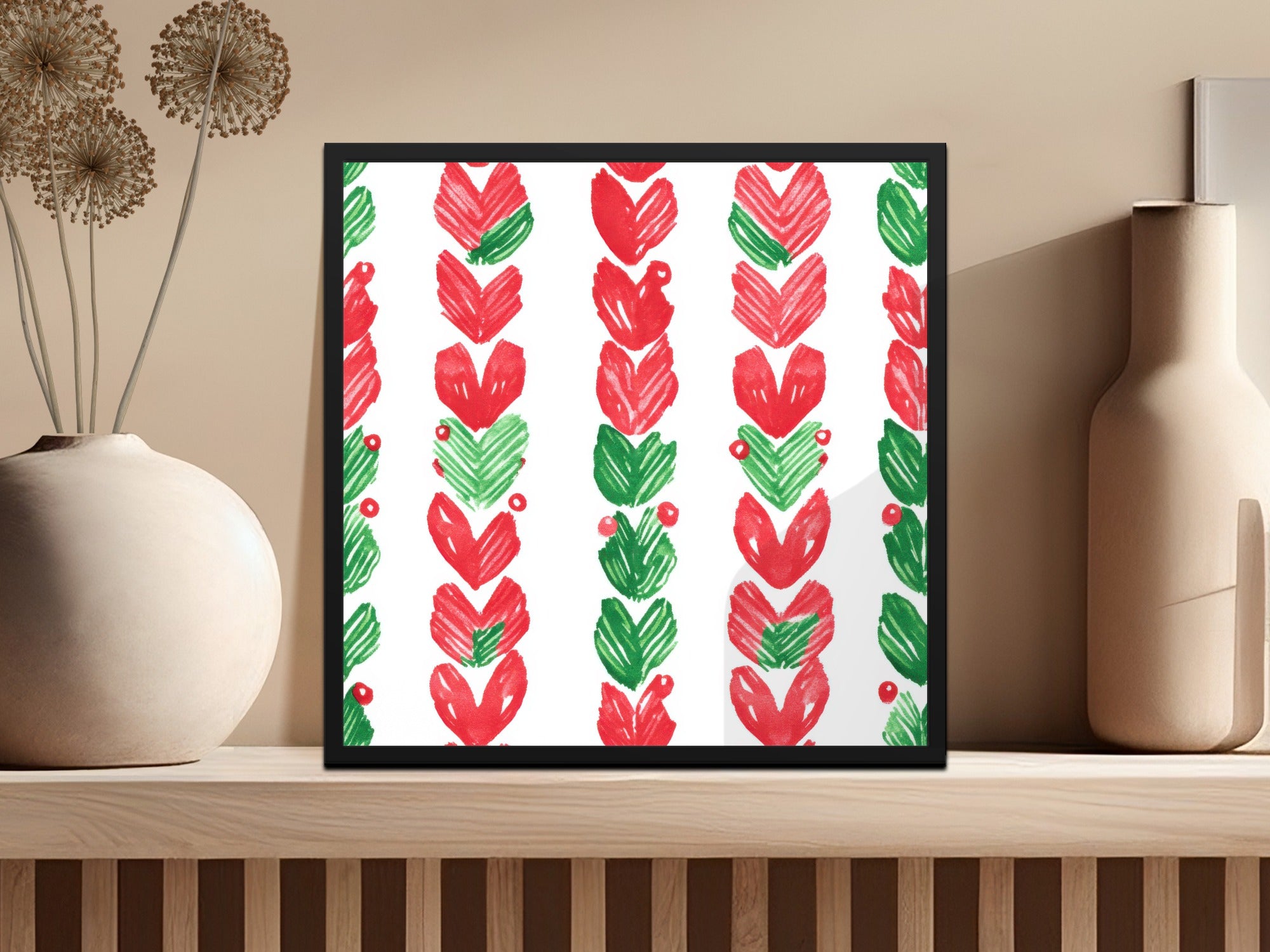 Red and Green Christmas Watercolor Seamless Pattern Digital - Moore and Mountain