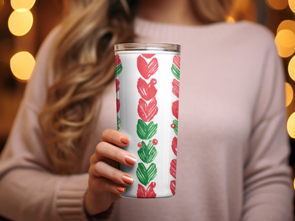 Red and Green Christmas Watercolor Seamless Pattern Digital - Moore and Mountain