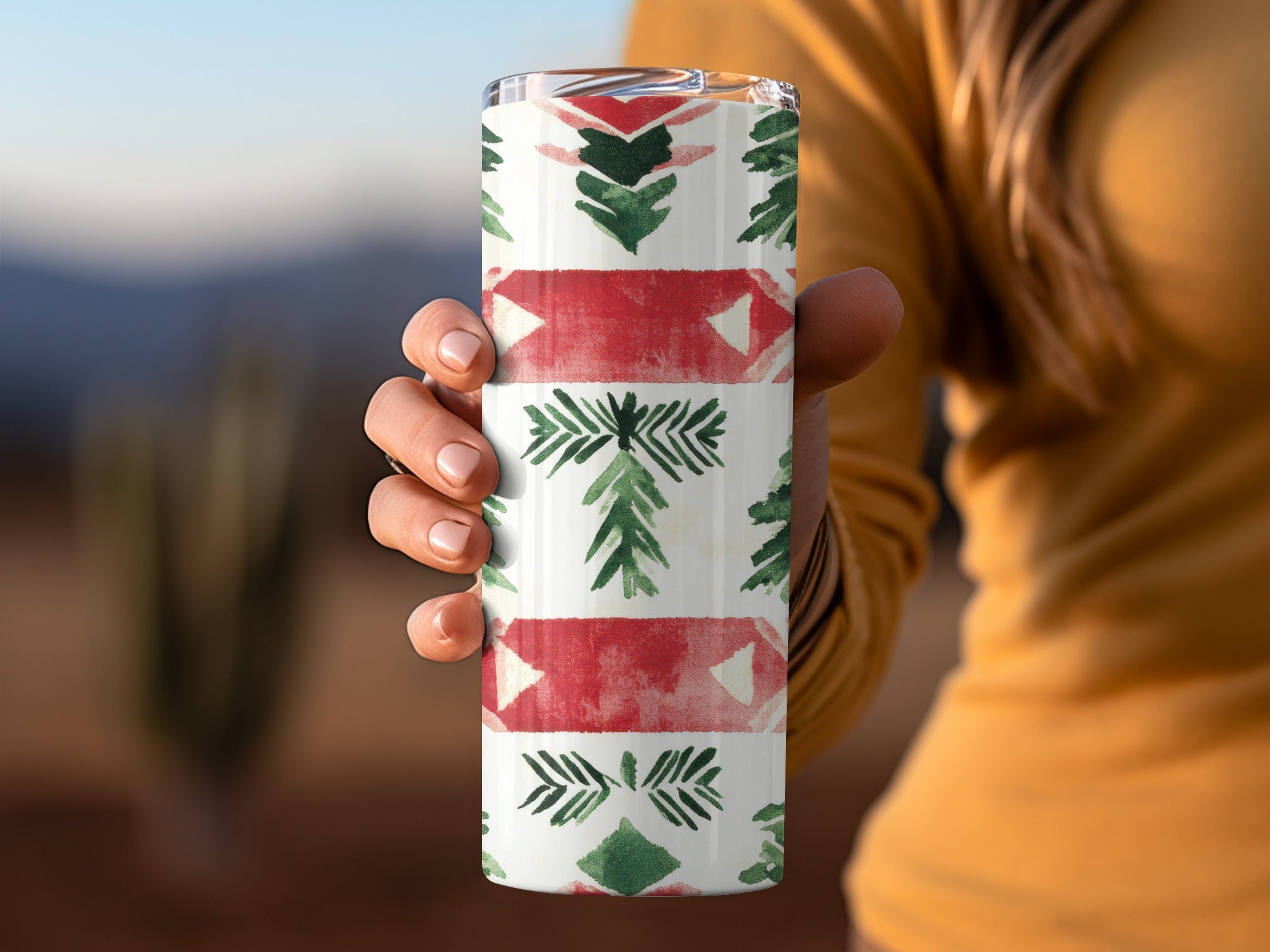 Red and Green Nordic Seamless Background - Moore and Mountain