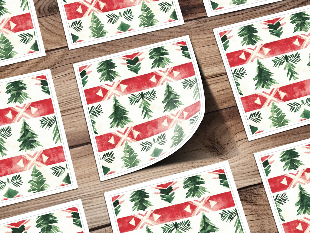 Red and Green Nordic Seamless Background - Moore and Mountain