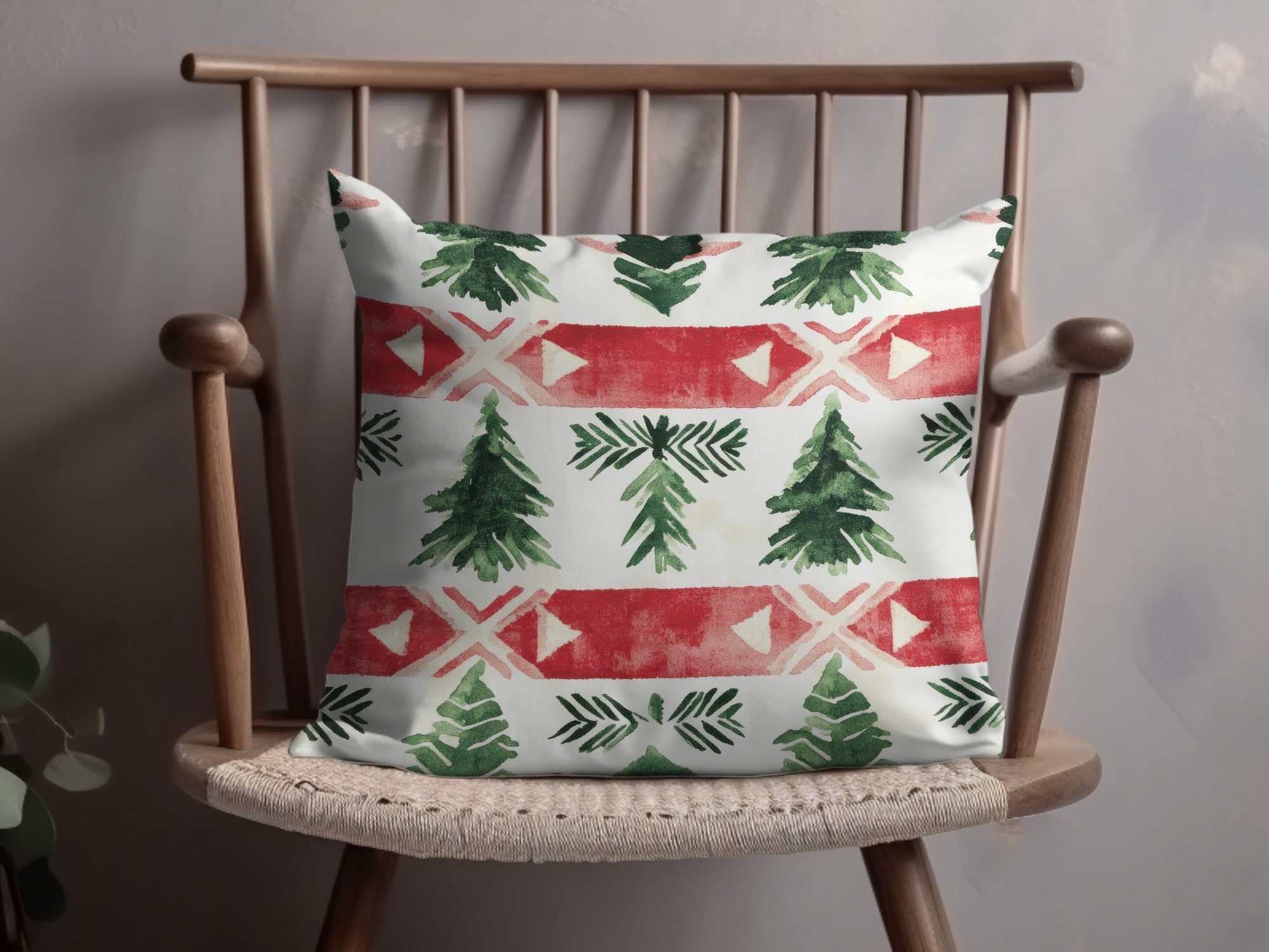 Red and Green Nordic Seamless Background - Moore and Mountain