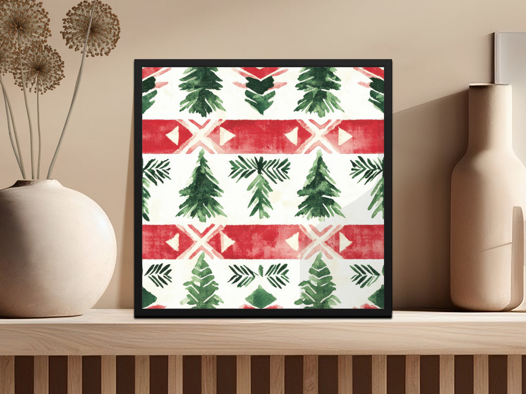 Red and Green Nordic Seamless Background - Moore and Mountain