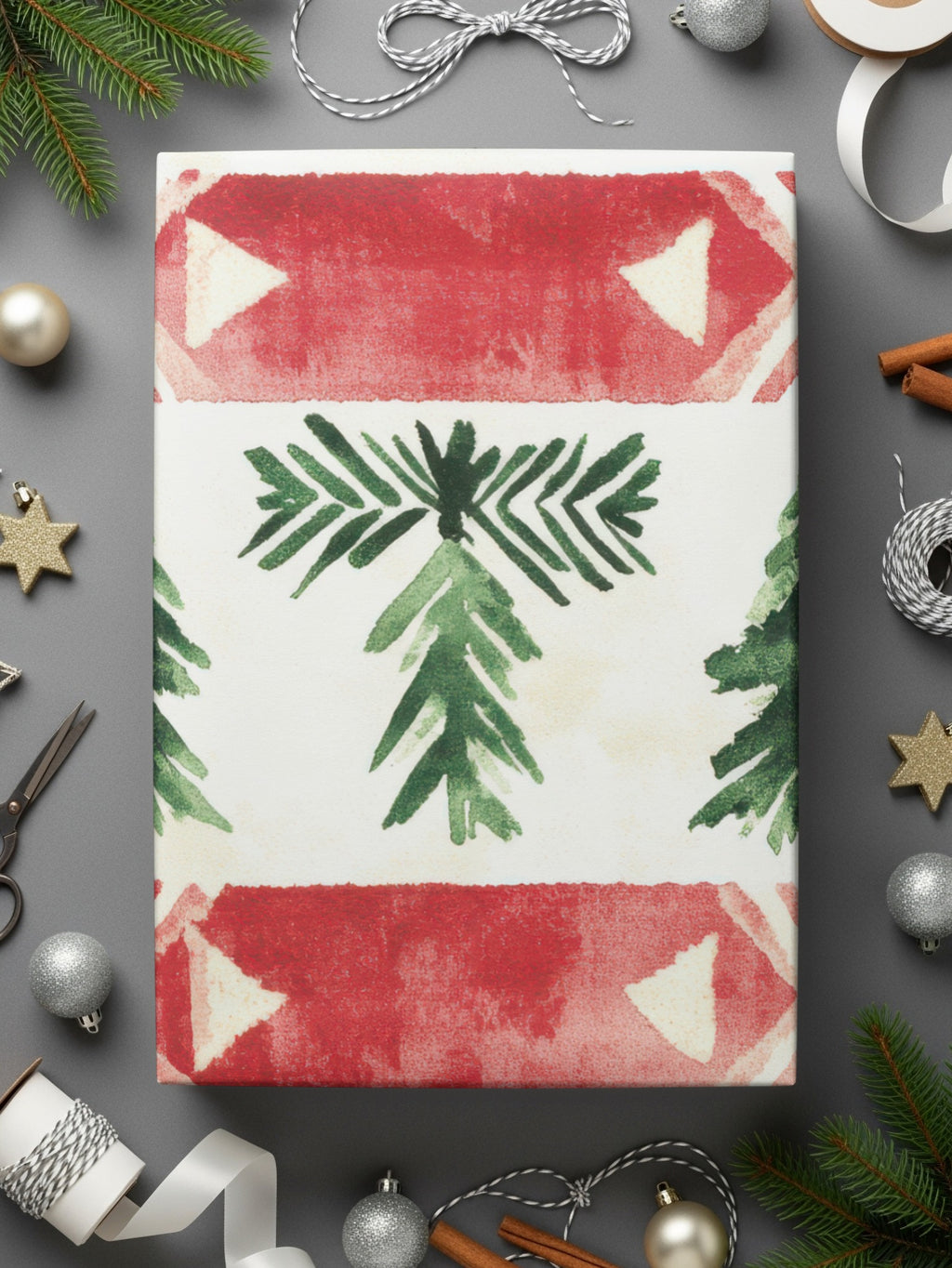 Red and Green Nordic Seamless Background - Moore and Mountain