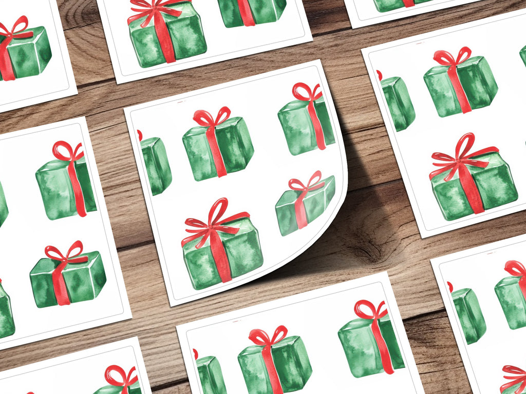 Red and Green Presents Seamless Pattern Christmas Watercolor - Moore and Mountain