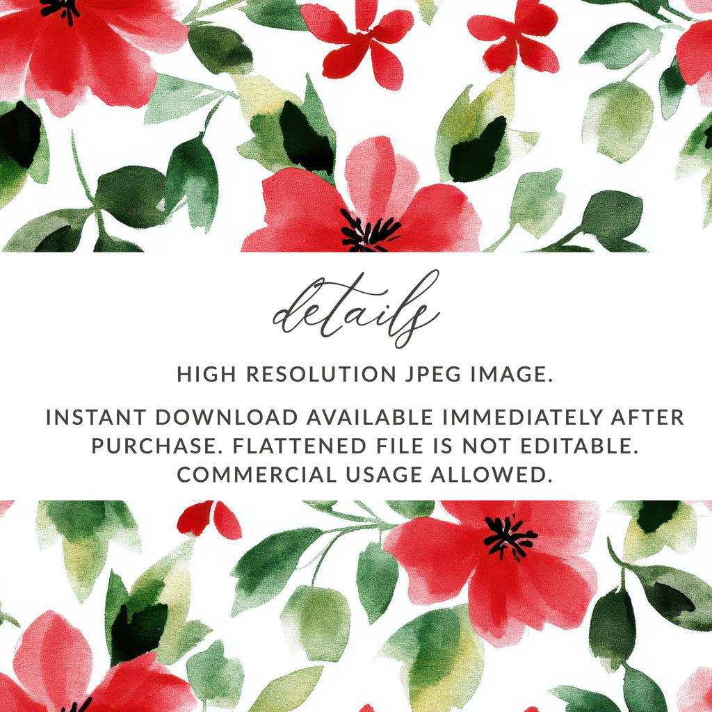 Red and Green Seamless Pattern Christmas Watercolor - Moore and Mountain