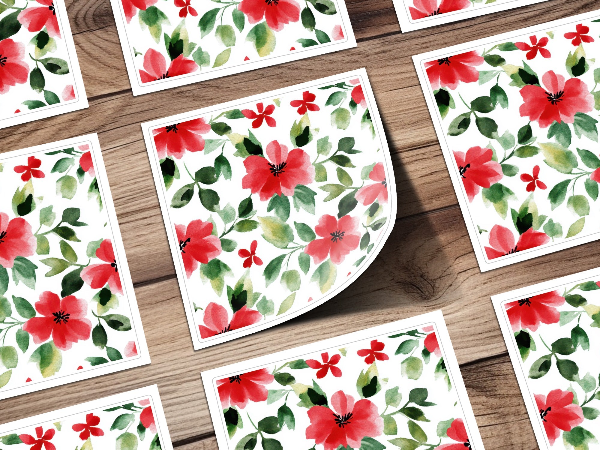 Red and Green Seamless Pattern Christmas Watercolor - Moore and Mountain
