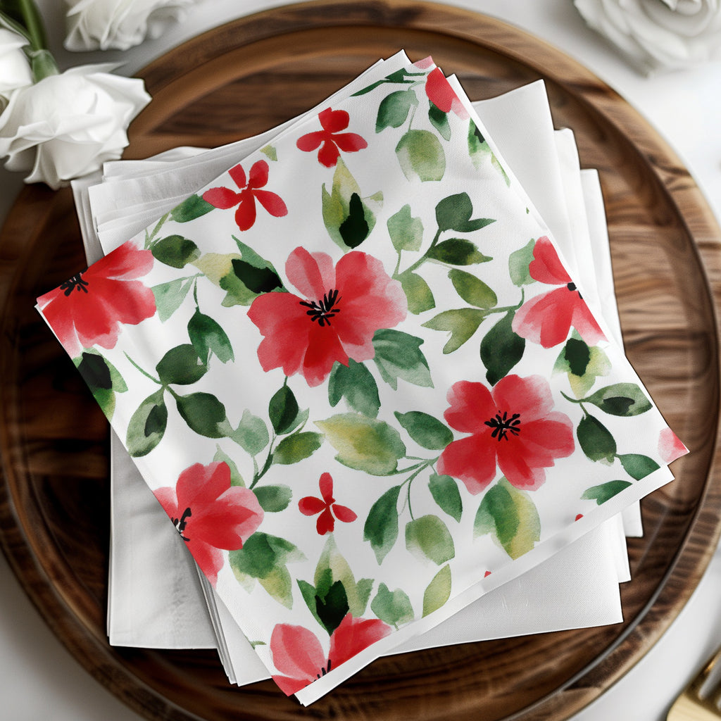 Red and Green Seamless Pattern Christmas Watercolor - Moore and Mountain