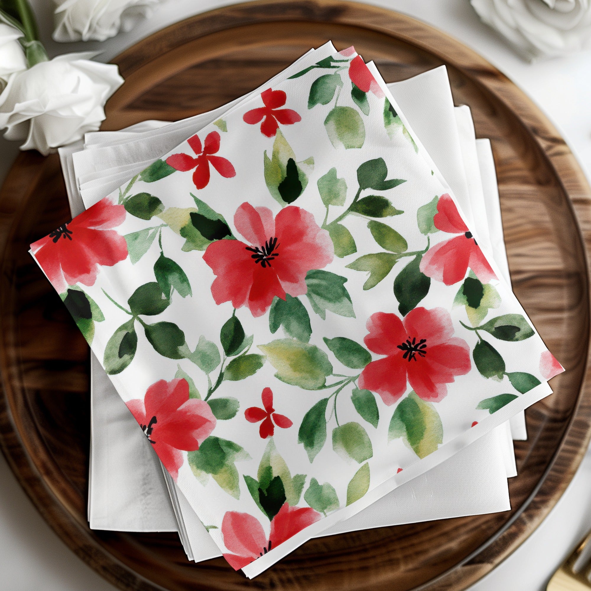 Red and Green Seamless Pattern Christmas Watercolor - Moore and Mountain