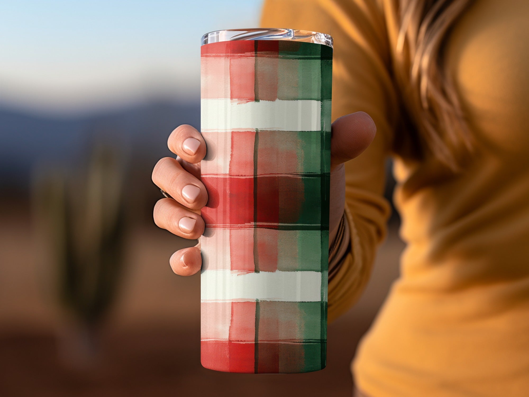 Red and Green Seamless Pattern Christmas Watercolor Digital - Moore and Mountain