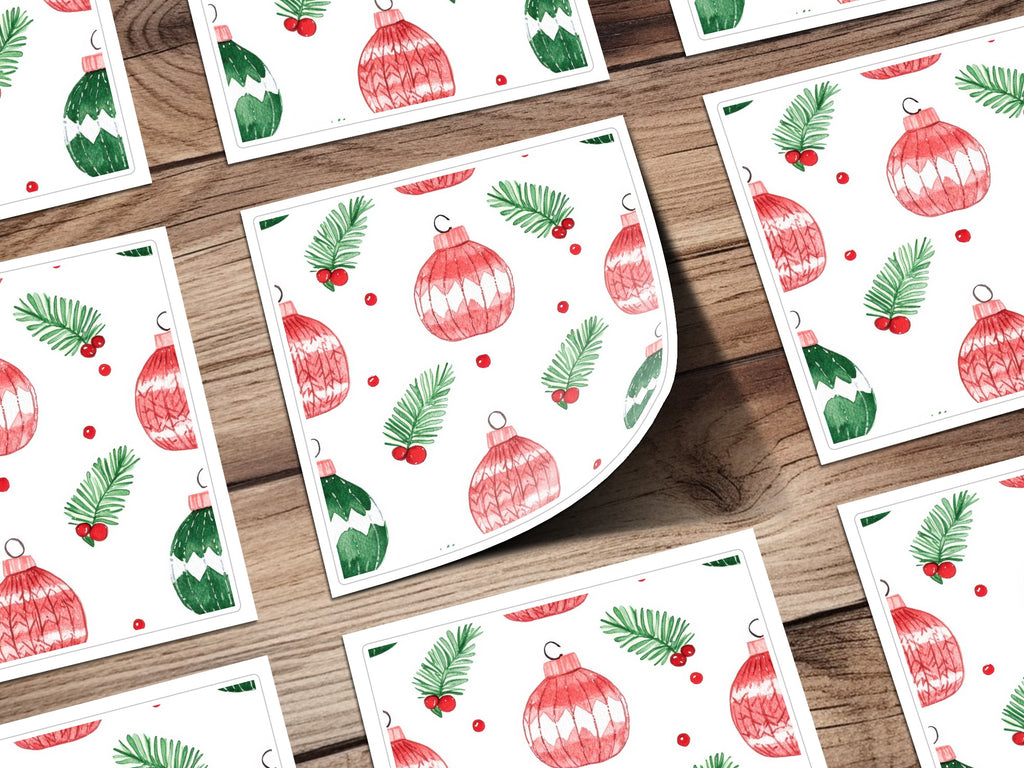 Red and Green Seamless Pattern Christmas Watercolor Digital - Moore and Mountain