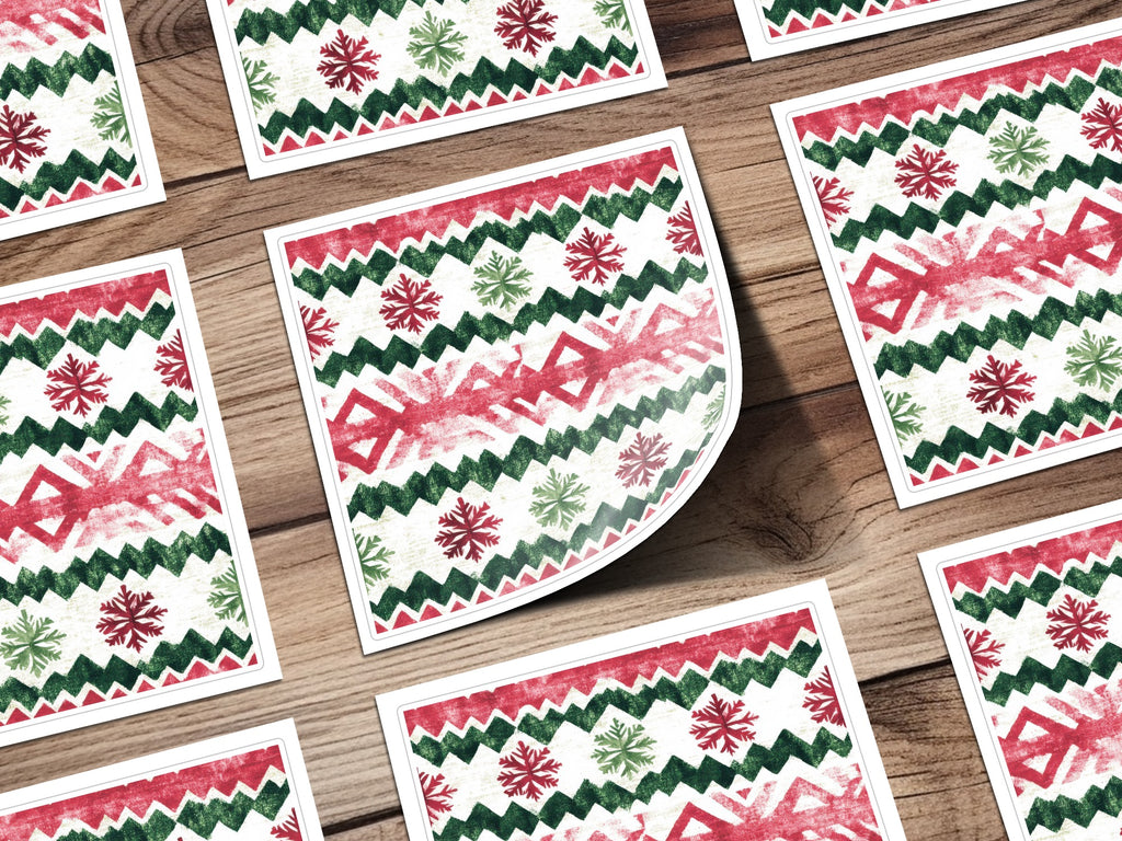Red and Green Seamless Pattern Christmas Watercolor Digital - Moore and Mountain