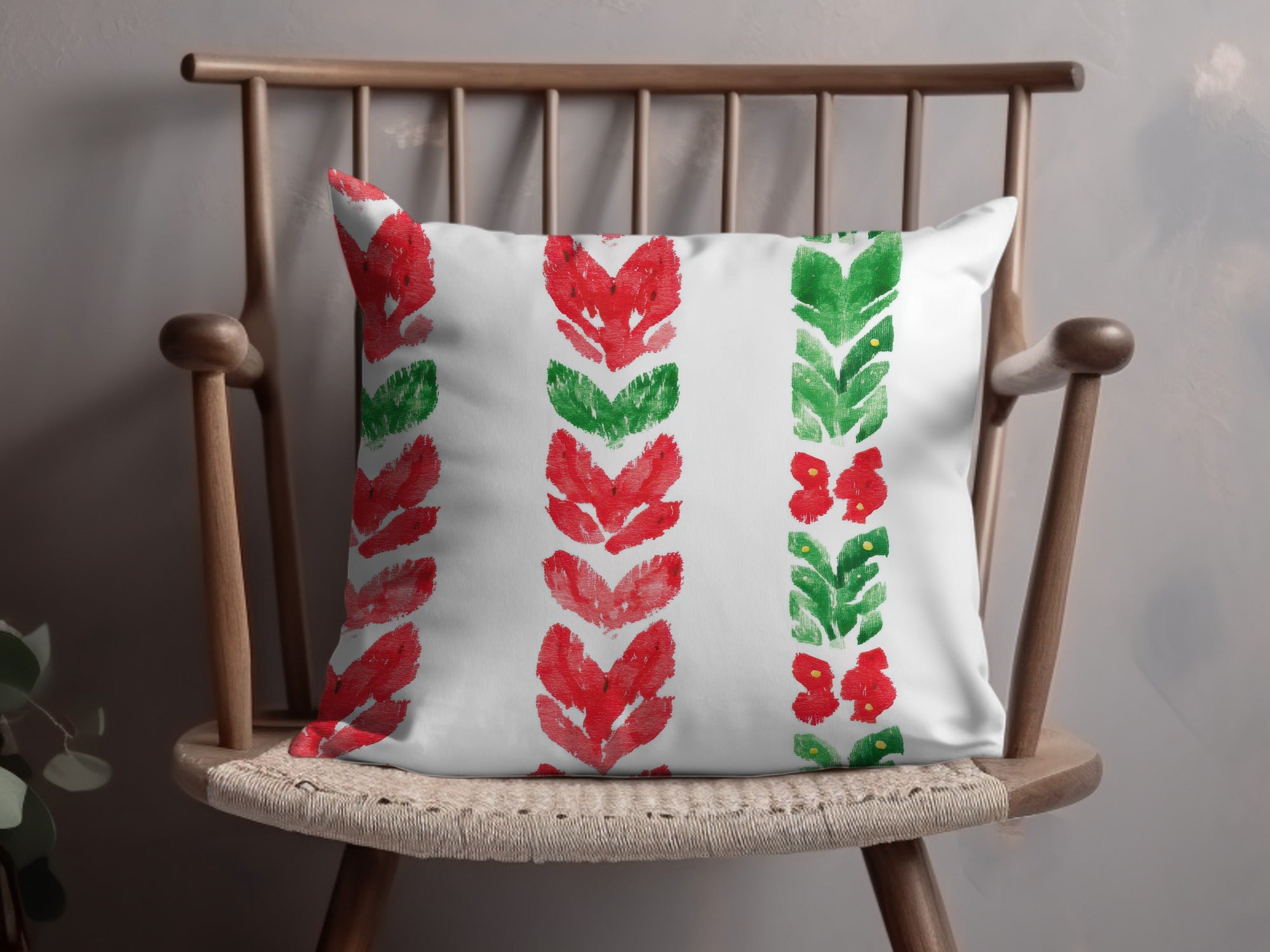 Red and Green Seamless Pattern Christmas Watercolor Digital - Moore and Mountain