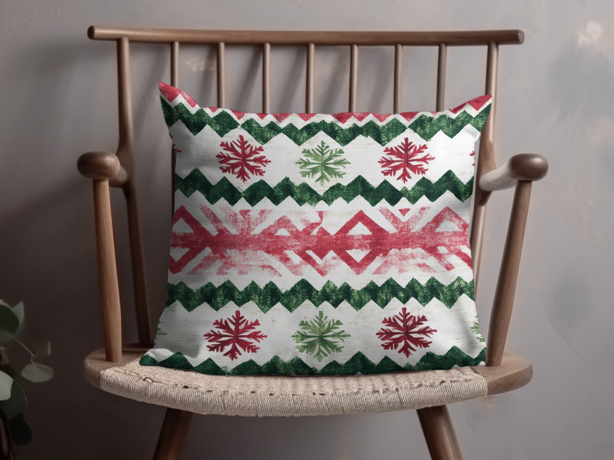 Red and Green Seamless Pattern Christmas Watercolor Digital - Moore and Mountain