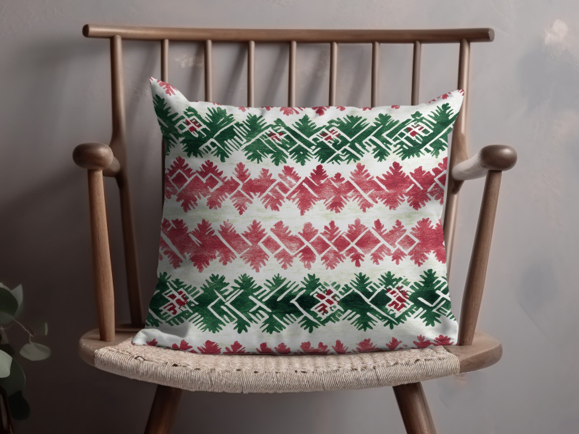 Red and Green Seamless Pattern Christmas Watercolor Digital - Moore and Mountain