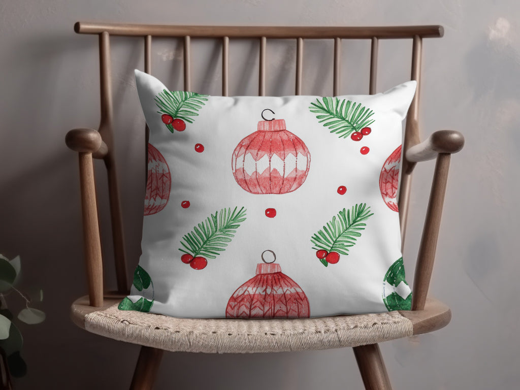 Red and Green Seamless Pattern Christmas Watercolor Digital - Moore and Mountain