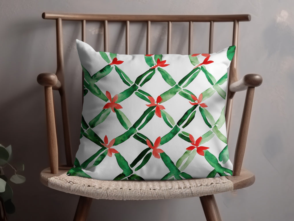 Red and Green Seamless Pattern Christmas Watercolor Digital - Moore and Mountain