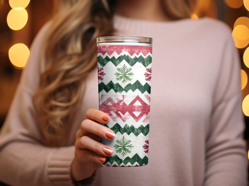 Red and Green Seamless Pattern Christmas Watercolor Digital - Moore and Mountain