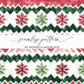 Red and Green Seamless Pattern Christmas Watercolor Digital - Moore and Mountain