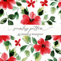 Red and Green Seamless Pattern Christmas Watercolor - Moore and Mountain
