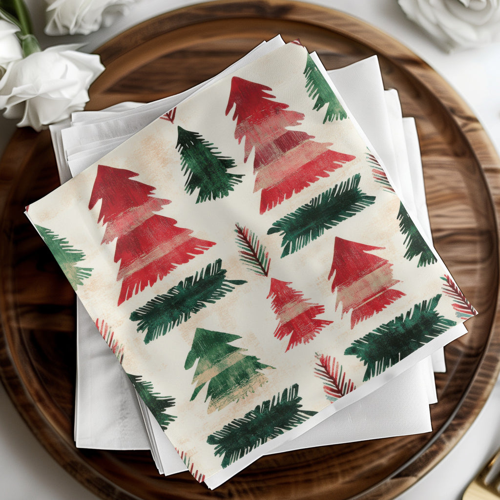 Red and Green Seamless Scandinavian Pattern Christmas Watercolor Digital - Moore and Mountain