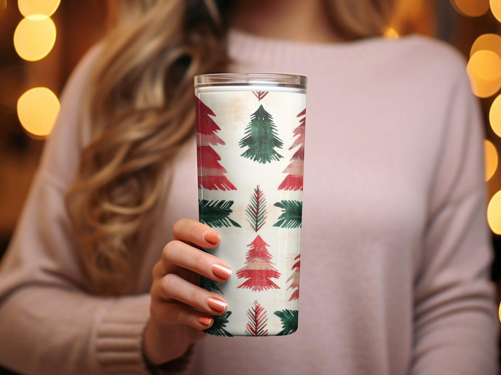 Red and Green Seamless Scandinavian Pattern Christmas Watercolor Digital - Moore and Mountain