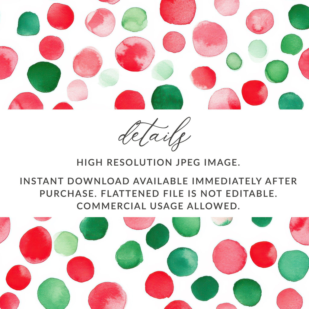 Red and Green Watercolor Polka Dots Seamless Pattern - Moore and Mountain