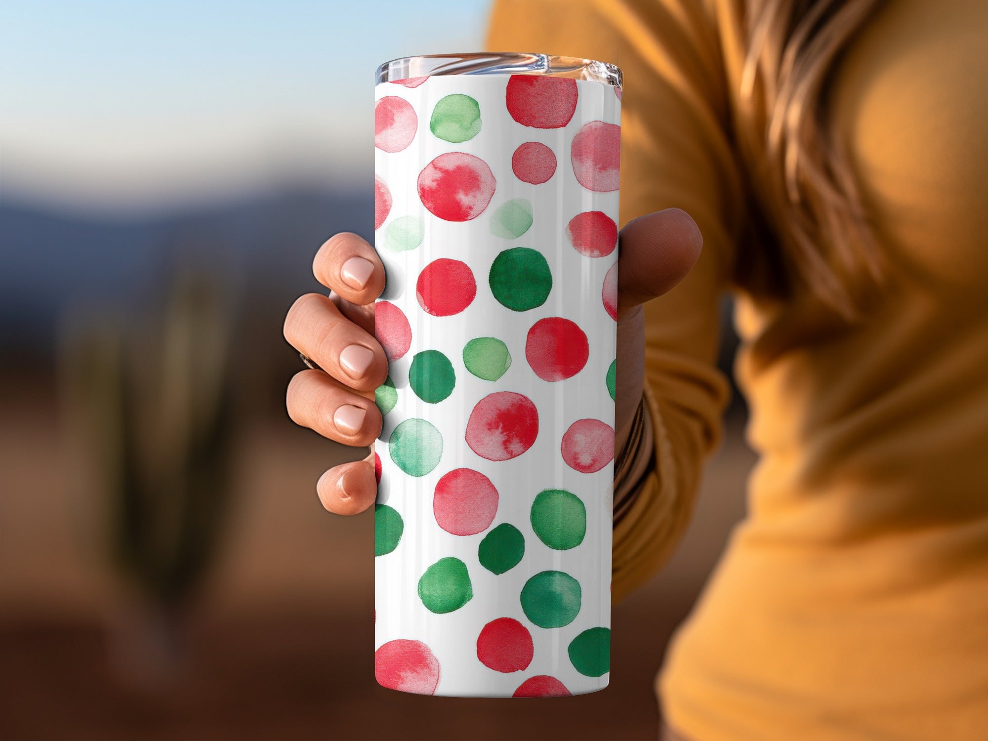Red and Green Watercolor Polka Dots Seamless Pattern - Moore and Mountain