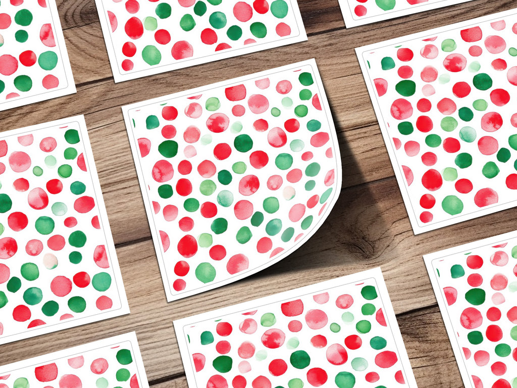 Red and Green Watercolor Polka Dots Seamless Pattern - Moore and Mountain