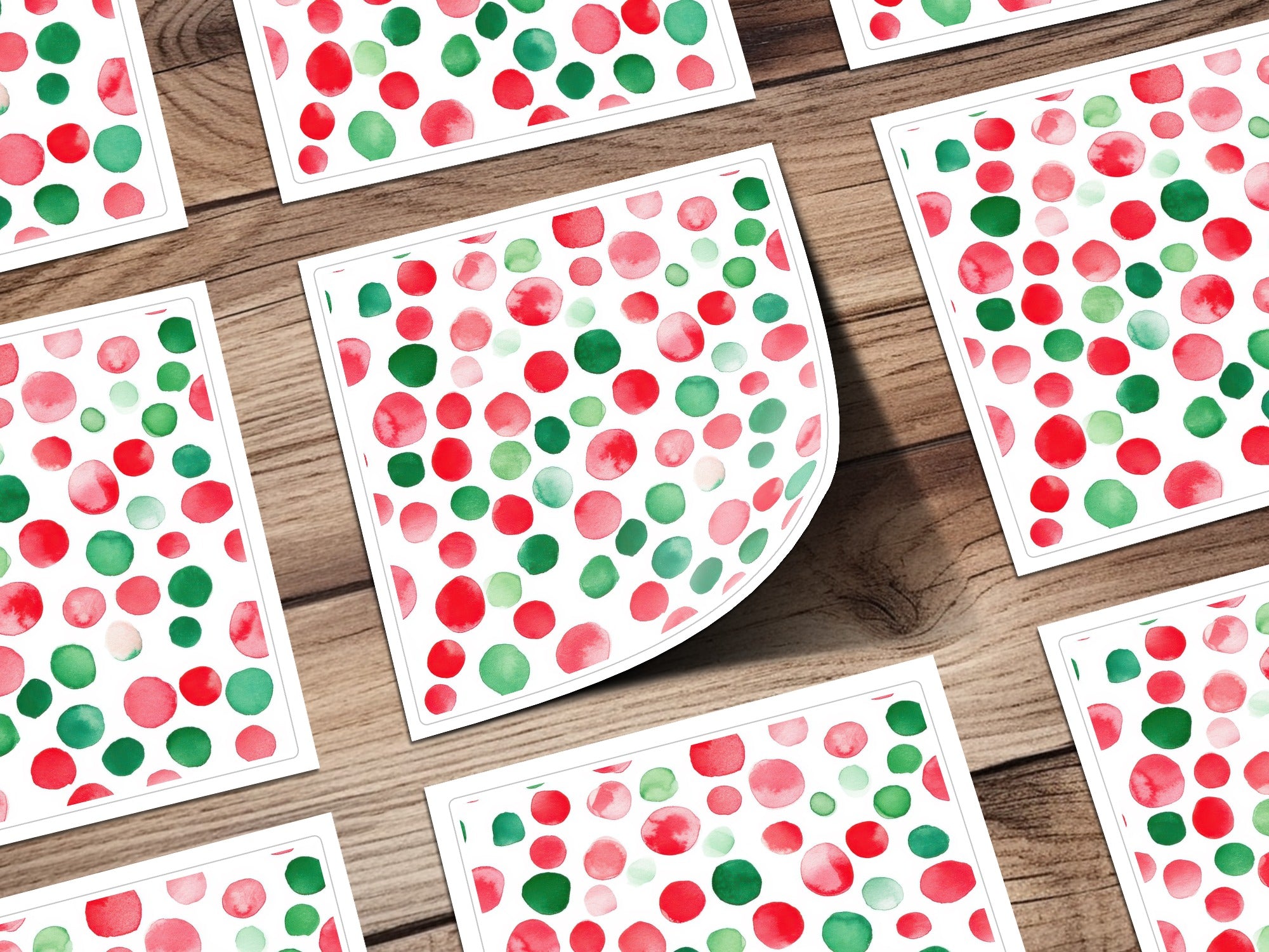 Red and Green Watercolor Polka Dots Seamless Pattern - Moore and Mountain