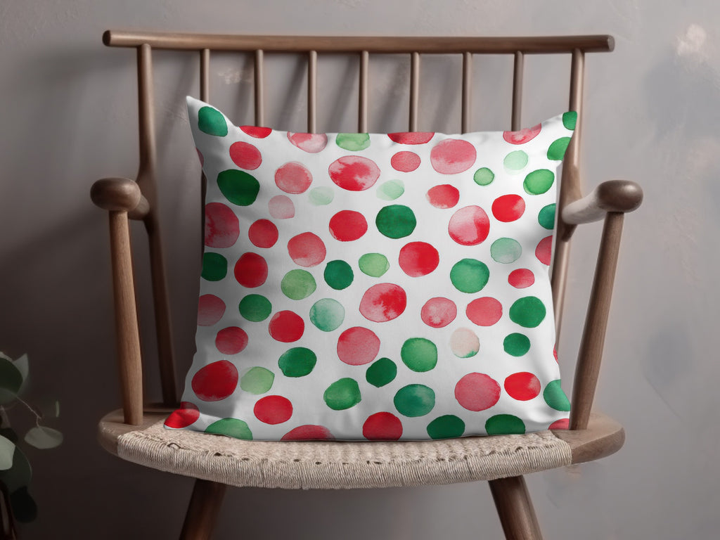 Red and Green Watercolor Polka Dots Seamless Pattern - Moore and Mountain