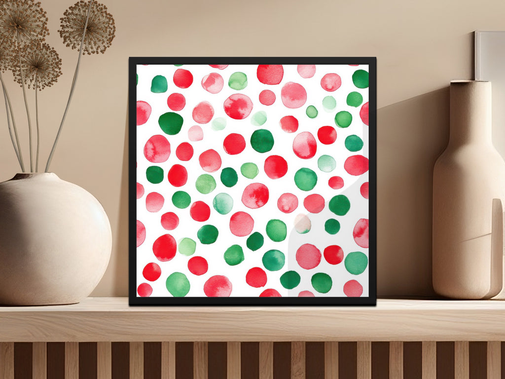 Red and Green Watercolor Polka Dots Seamless Pattern - Moore and Mountain