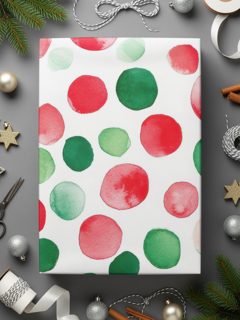 Red and Green Watercolor Polka Dots Seamless Pattern - Moore and Mountain
