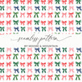 Red and Green and Pink Christmas Bows Holiday Bows a Festive Watercolor Pattern Digital - Moore and Mountain