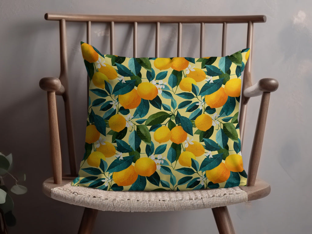 Ripe Lemons with Leaves and Blossoms Floral Pattern Digital - Moore and Mountain