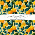 Ripe Lemons with Leaves and Blossoms Floral Pattern Digital - Moore and Mountain