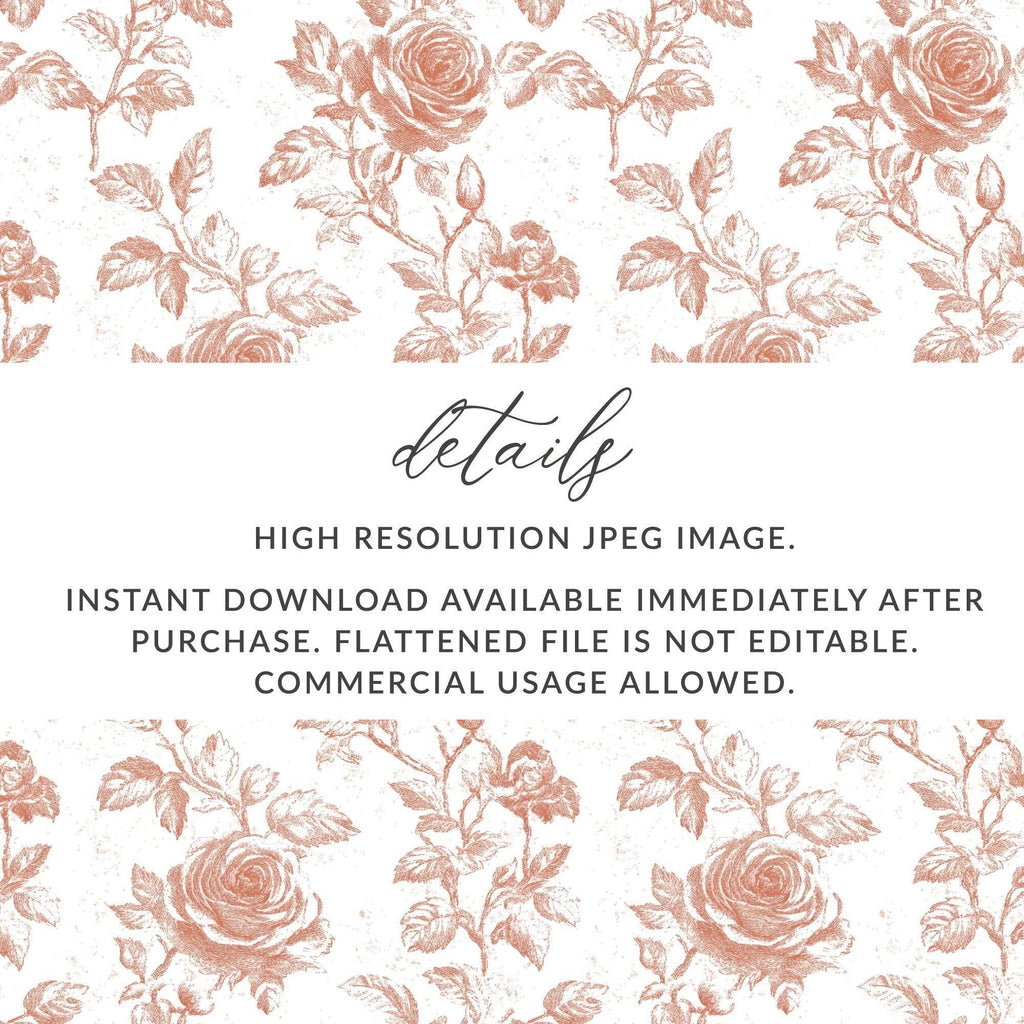 Rose Digital Seamless Pattern, Floral Pattern, Beige Flower Pattern, 12x12 JPEG, Digital Paper, Printable Fabric, Digital Download - Moore and Mountain
