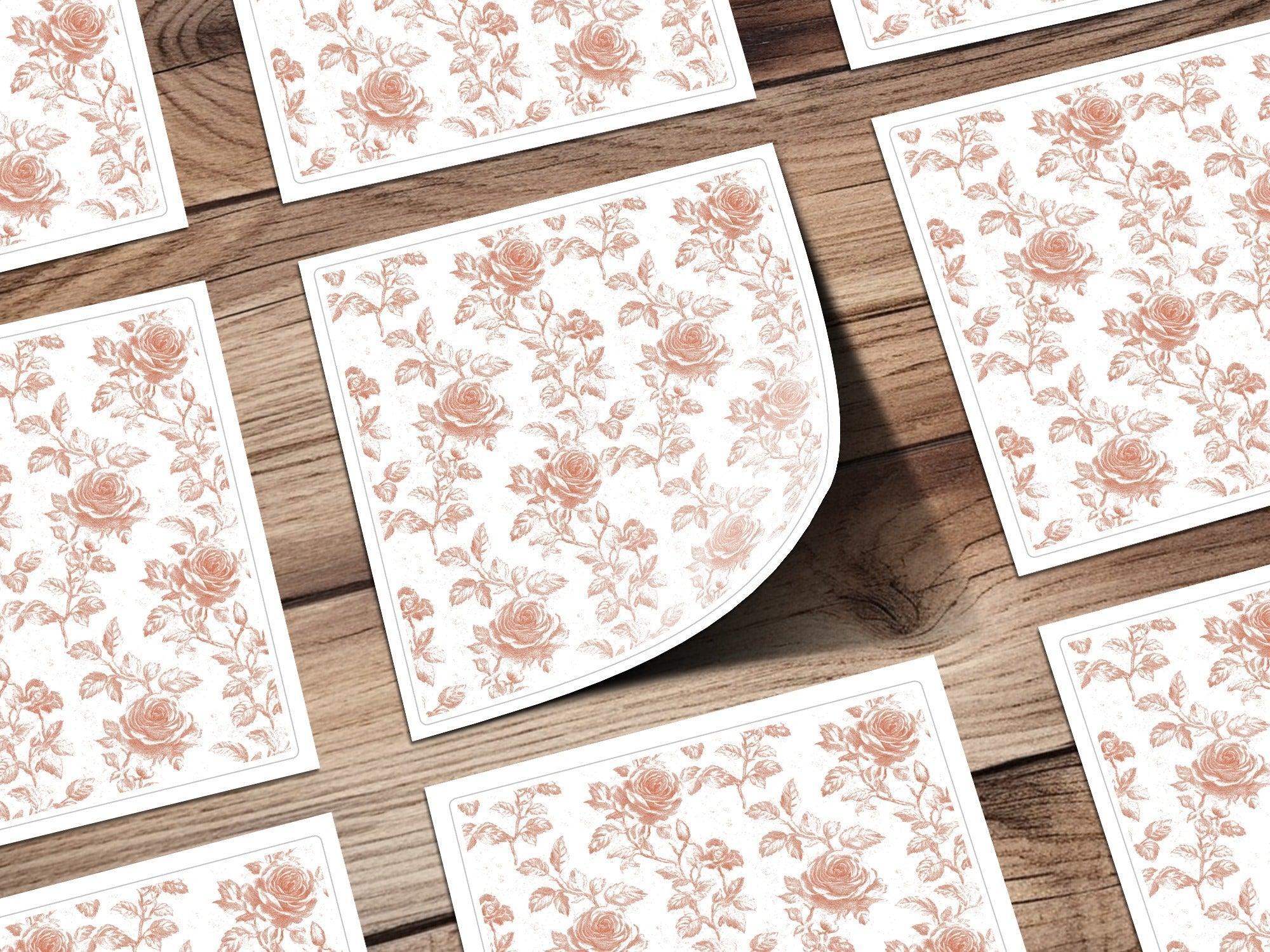 Rose Digital Seamless Pattern, Floral Pattern, Beige Flower Pattern, 12x12 JPEG, Digital Paper, Printable Fabric, Digital Download - Moore and Mountain