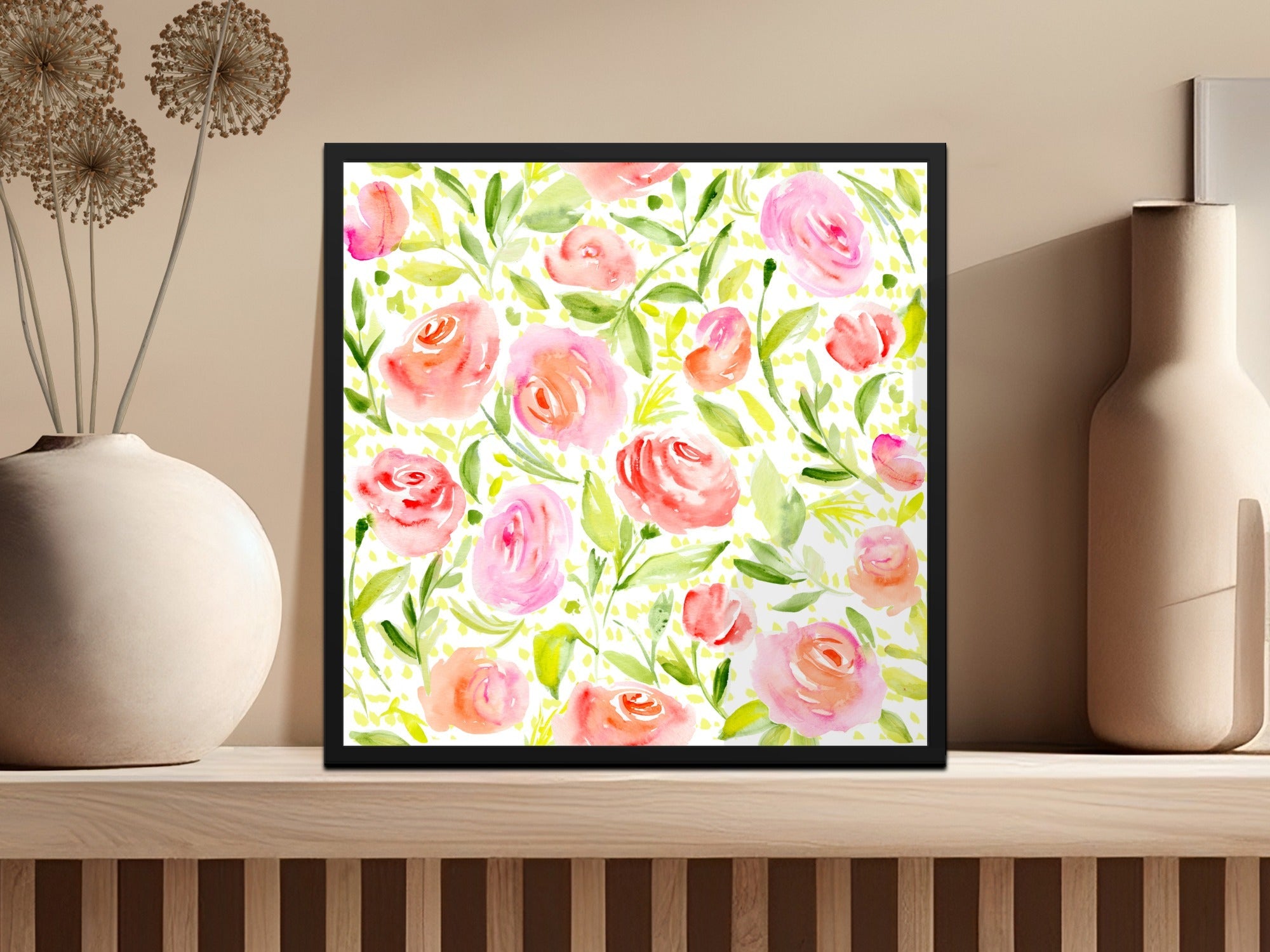 Rose Floral Seamless Pattern, Watercolor Flowers Digital Paper, Repeating Rose Design, Watercolor Floral Digital, Roses Repeat Pattern - Moore and Mountain
