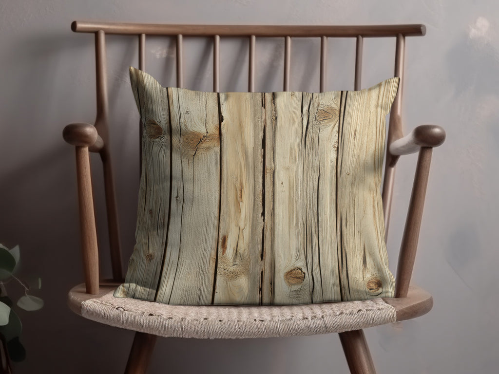 Rustic Wooden Plank Design Decorative Pillow Cover